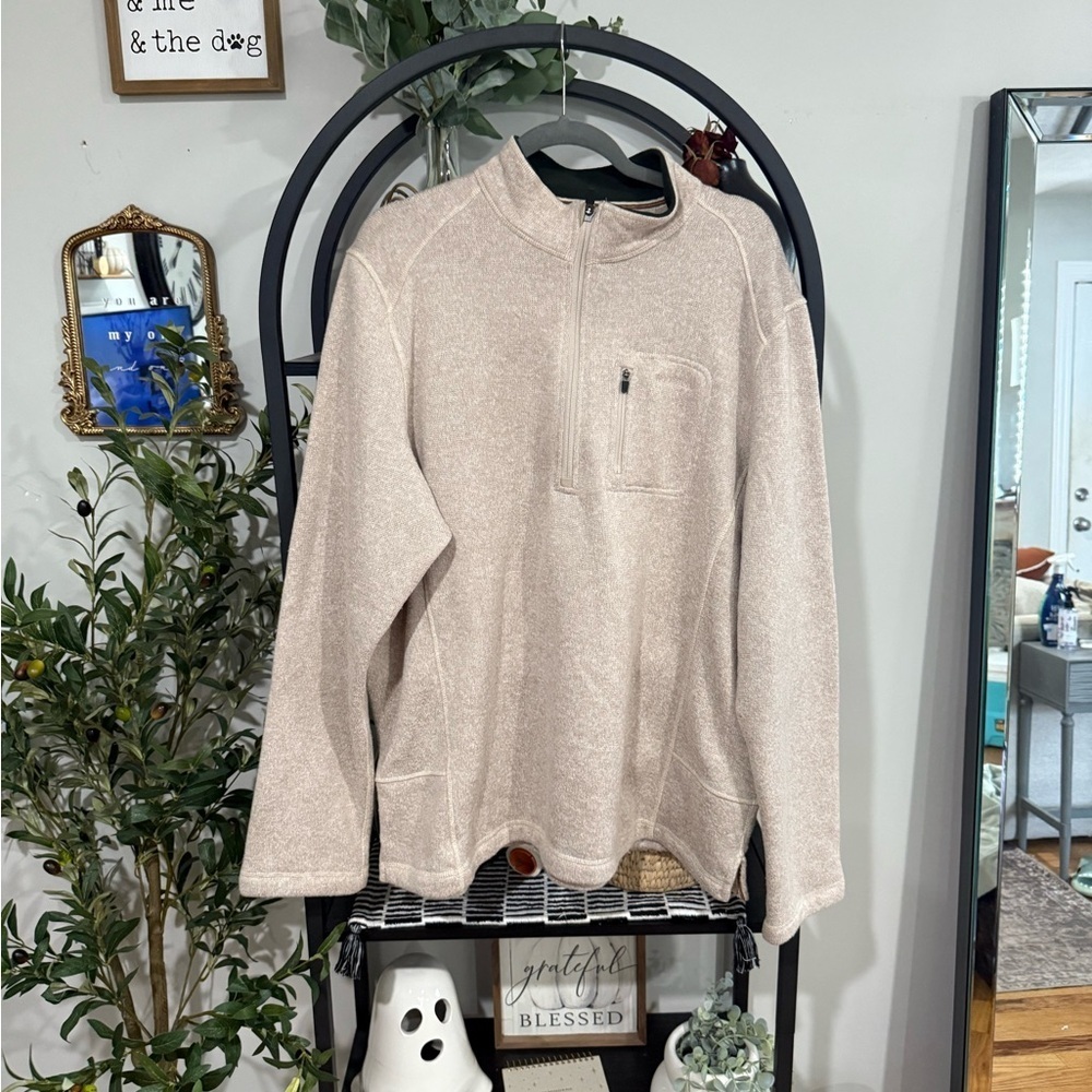 Woolrich Men's Light Tan Zip-Up Sweater size xxl